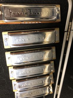 Hohner 6 pak blues harps with case