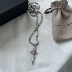 David Yurman Black Diamond Wave Dagger Pendant 