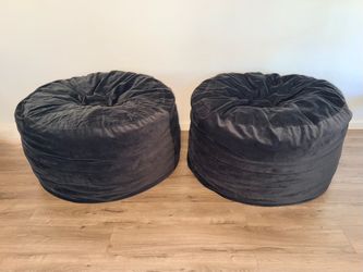 Pair of Chill Sack 4’ Memory Foam Bean Bag Chairs