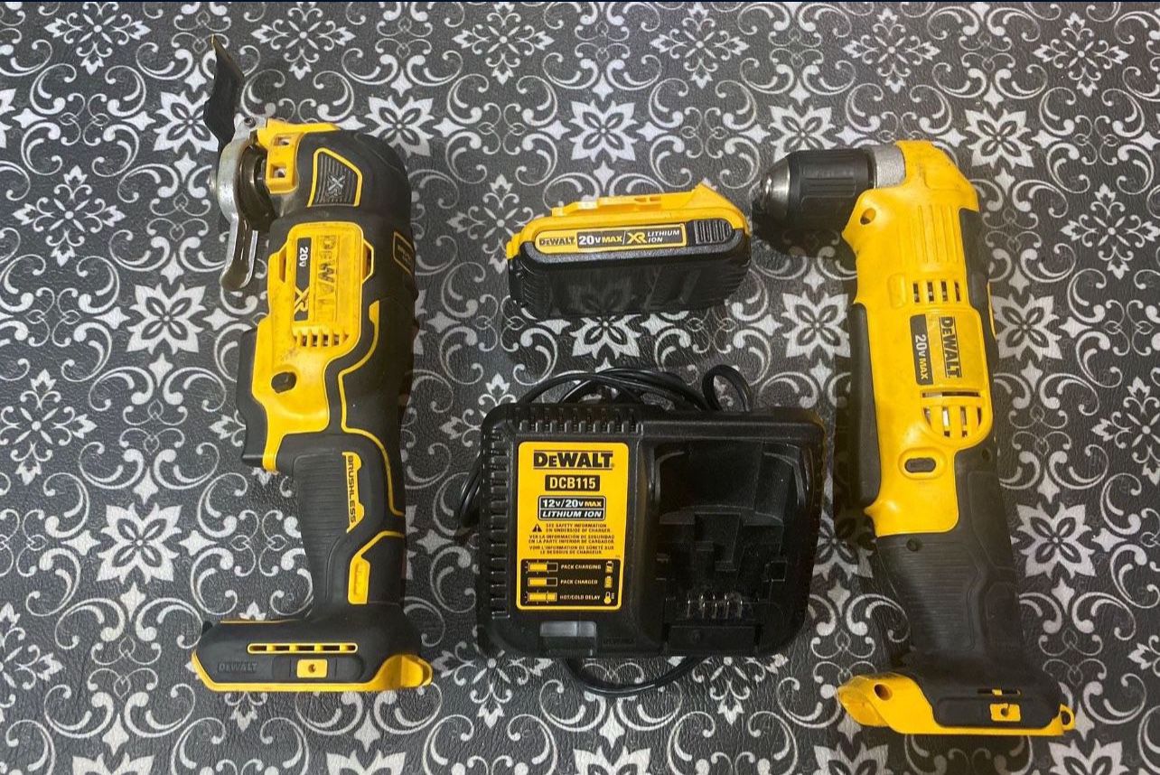 Dewalt 20v Angle Drill And Multi Tool With Battery And Charger