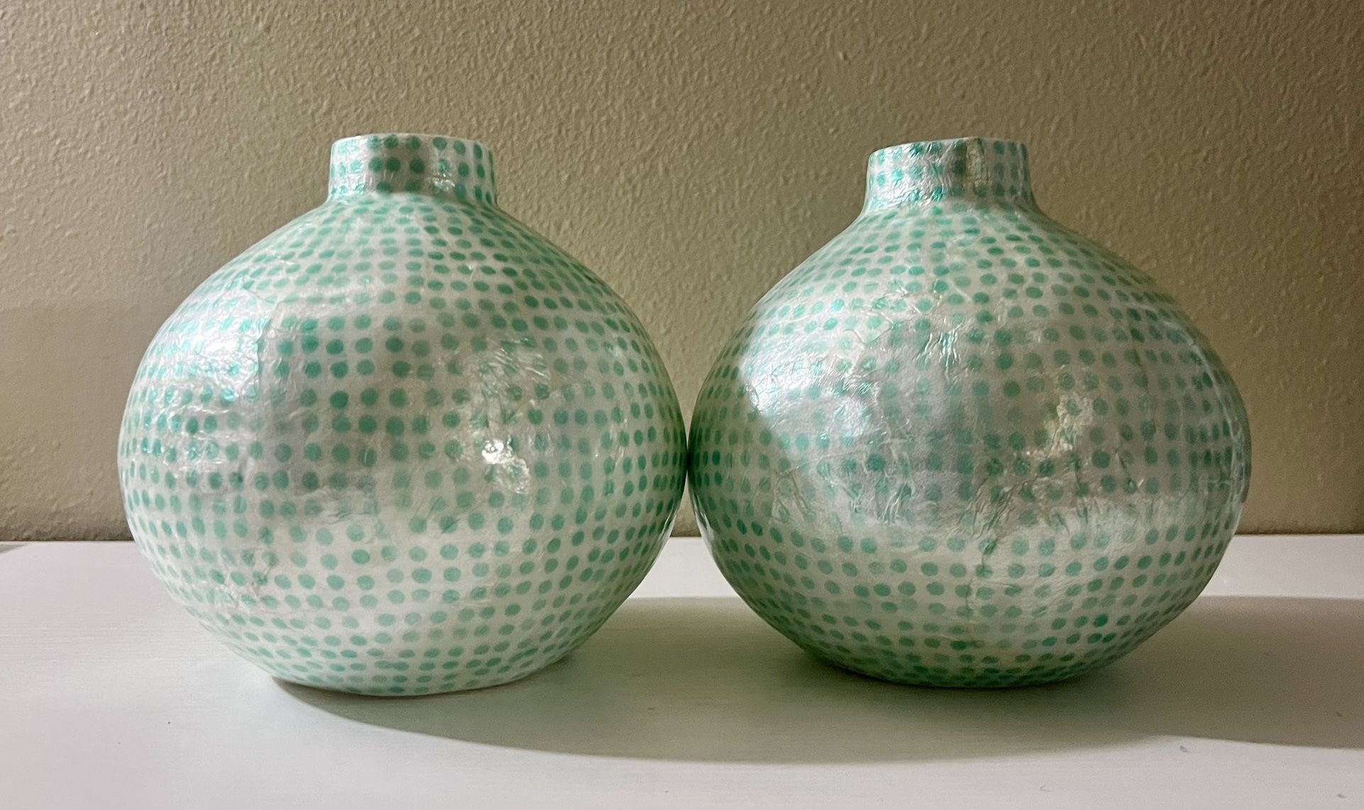 Pair of Capiz Shell Vase