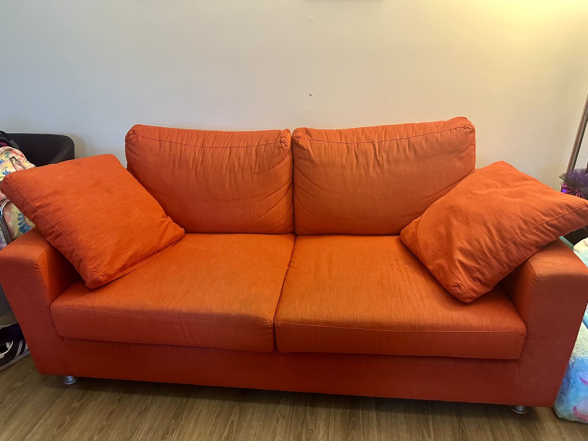 Orange/red Sofa 70” Long