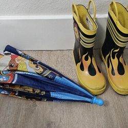 Raint Boots And Umbrella Toddler 