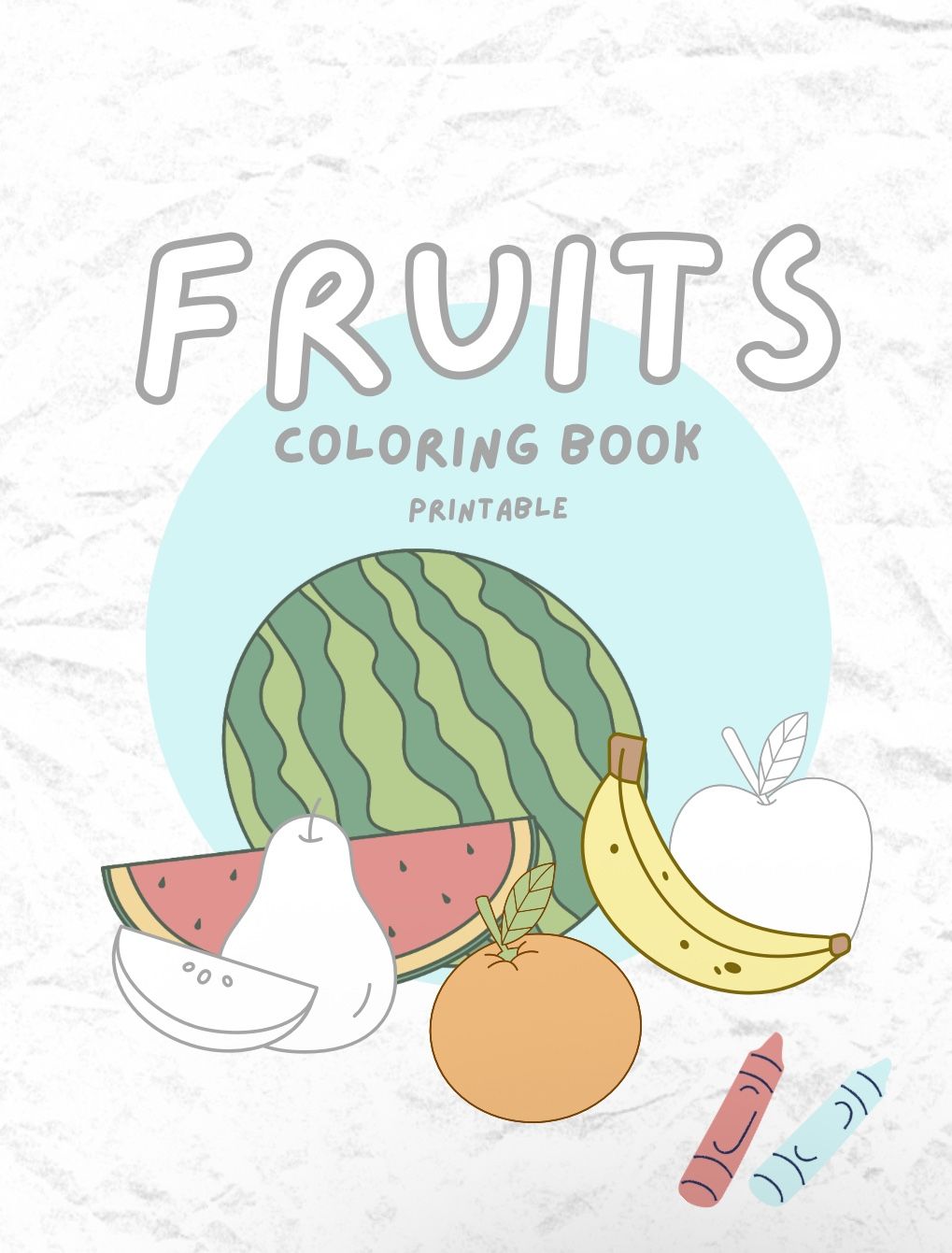 Printable fruit coloring book 