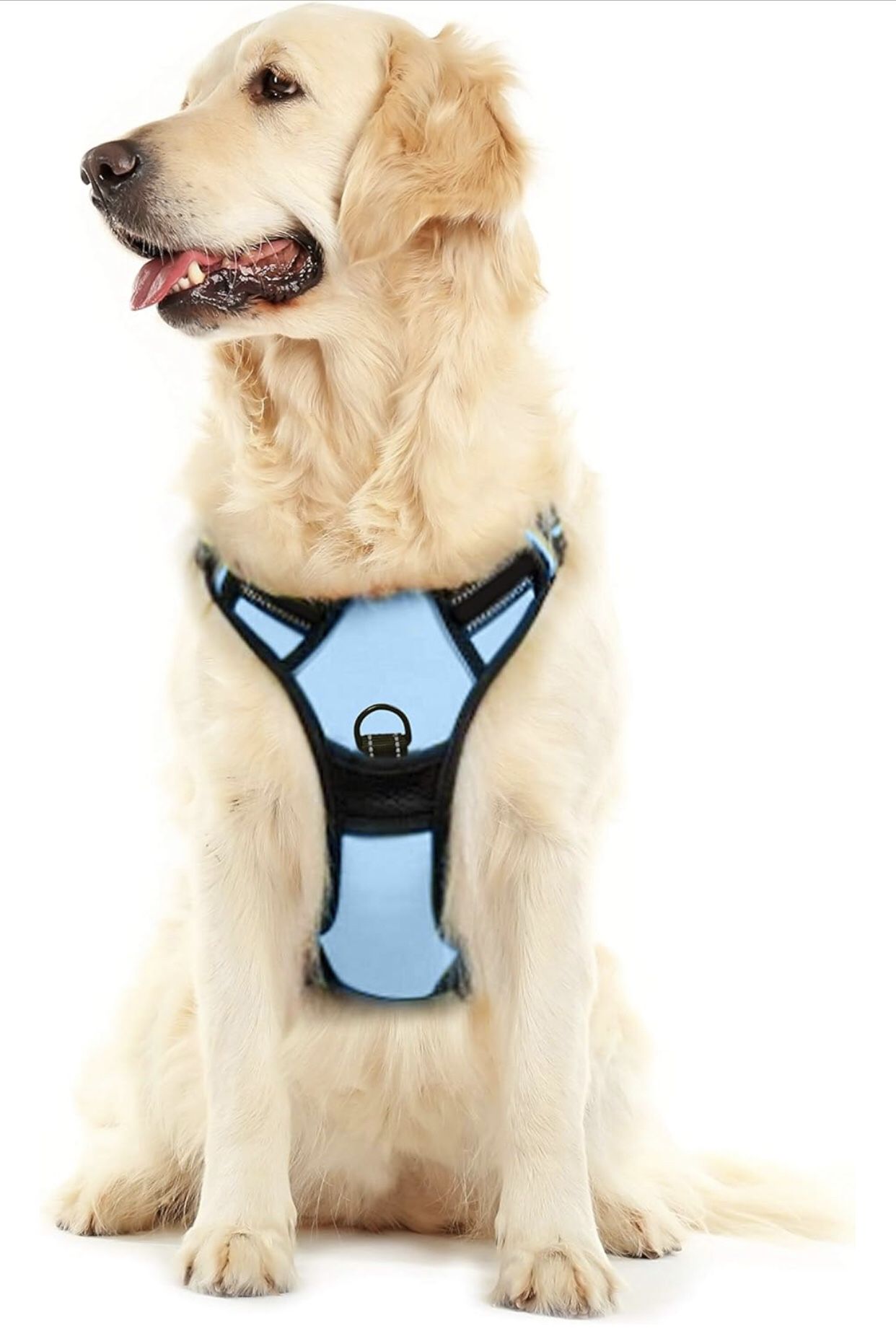 X Large Blue No Pull Walking Handle,  Adjustable Soft Padded Reflective Dog Trainer Harnesses 