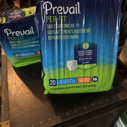 2 Packs Of Prevail Incontinence Per-Fit Protective Underwear, Large, 20 count 