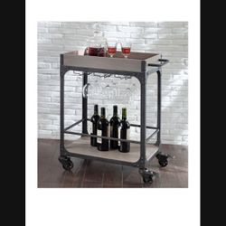 Bar Cart With Wine Glass Rack 