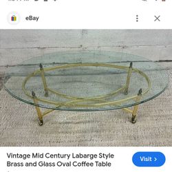 Mid. Century Labarge Gold Coffee Table