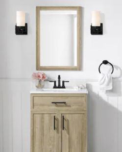 Natural Oak Mirror 20” x 28” - NEW In Box!!!