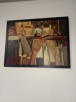 Vintage Abstract Expressionist Painting – Signed ‘Tremler’ – Large Wall Art”