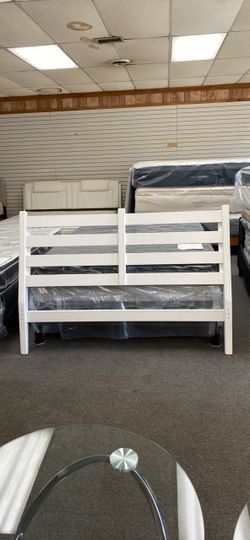 Mid Century Modern MCM Queen White Headboard