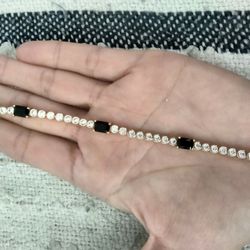 Sterling Silver Zirconia Stones Bracelet 