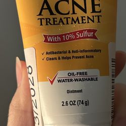 De La Cruz Sulfur Ointment - Cystic Acne Treatment for Face and Body - Daily 10 Min Spot Treatment Mask - Safe and Effective Game Changing Hormonal Ac