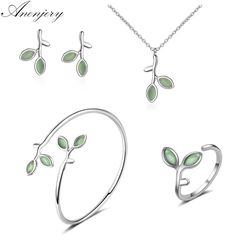 New 2021 Fashion Beautiful 925 Silver 4 Pc Jewelry Set
