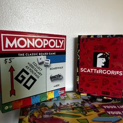 Board Games - Monopoly, The Game Of Life, Scattergories