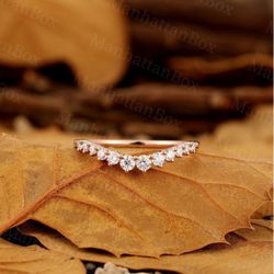 14k Rose Gold Diamond Wedding Band size 8