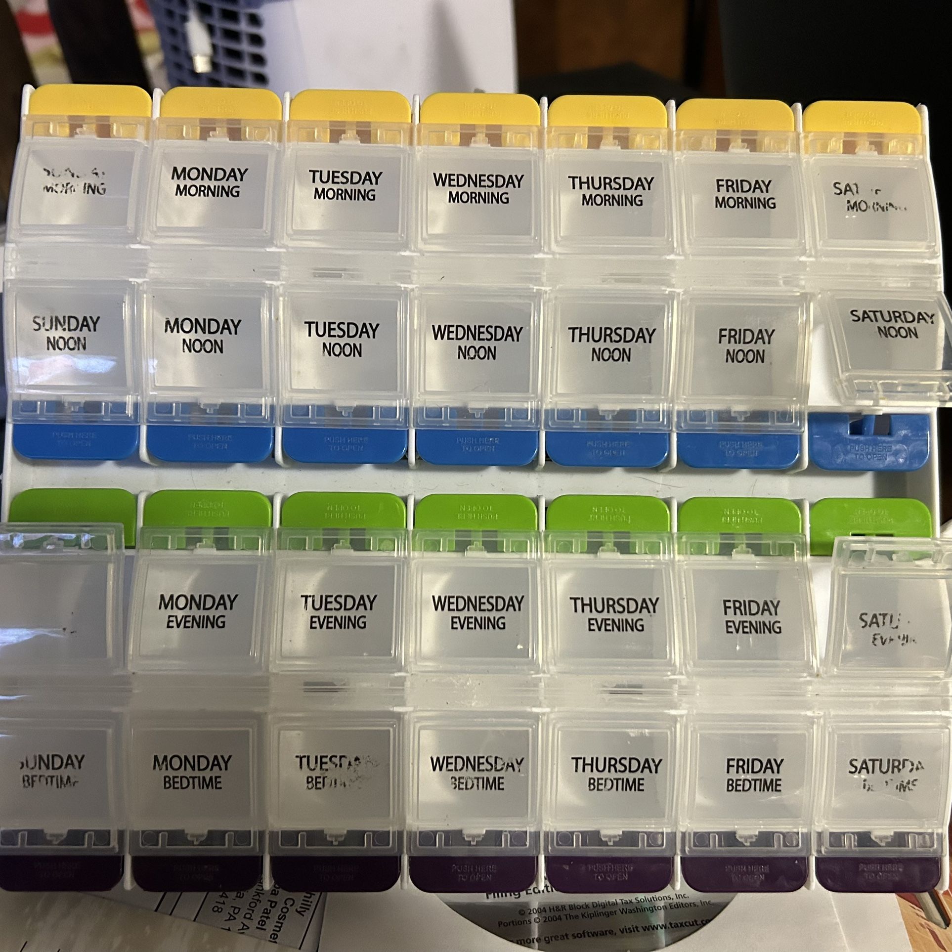Pill Organizer, 7 Days, 4 Times Of Day