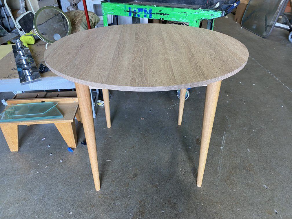 MCM Style Natural Solid Top Dining Table
