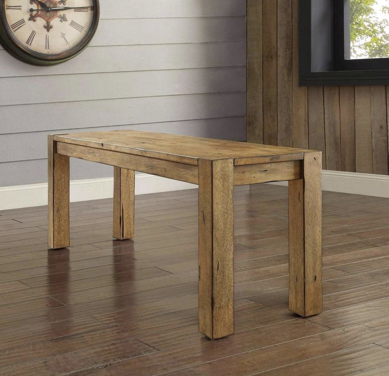 Solid wood farmhouse dining bench - NEW