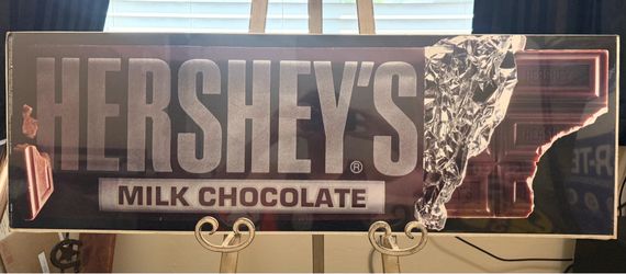 Vintage 1988 Sealed Hershey’s Milk Chocolate Candy Advertising Promo Litho Store Display Sign Rare