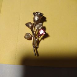 Vtg 1972 Avon Gilded Rose Brooch