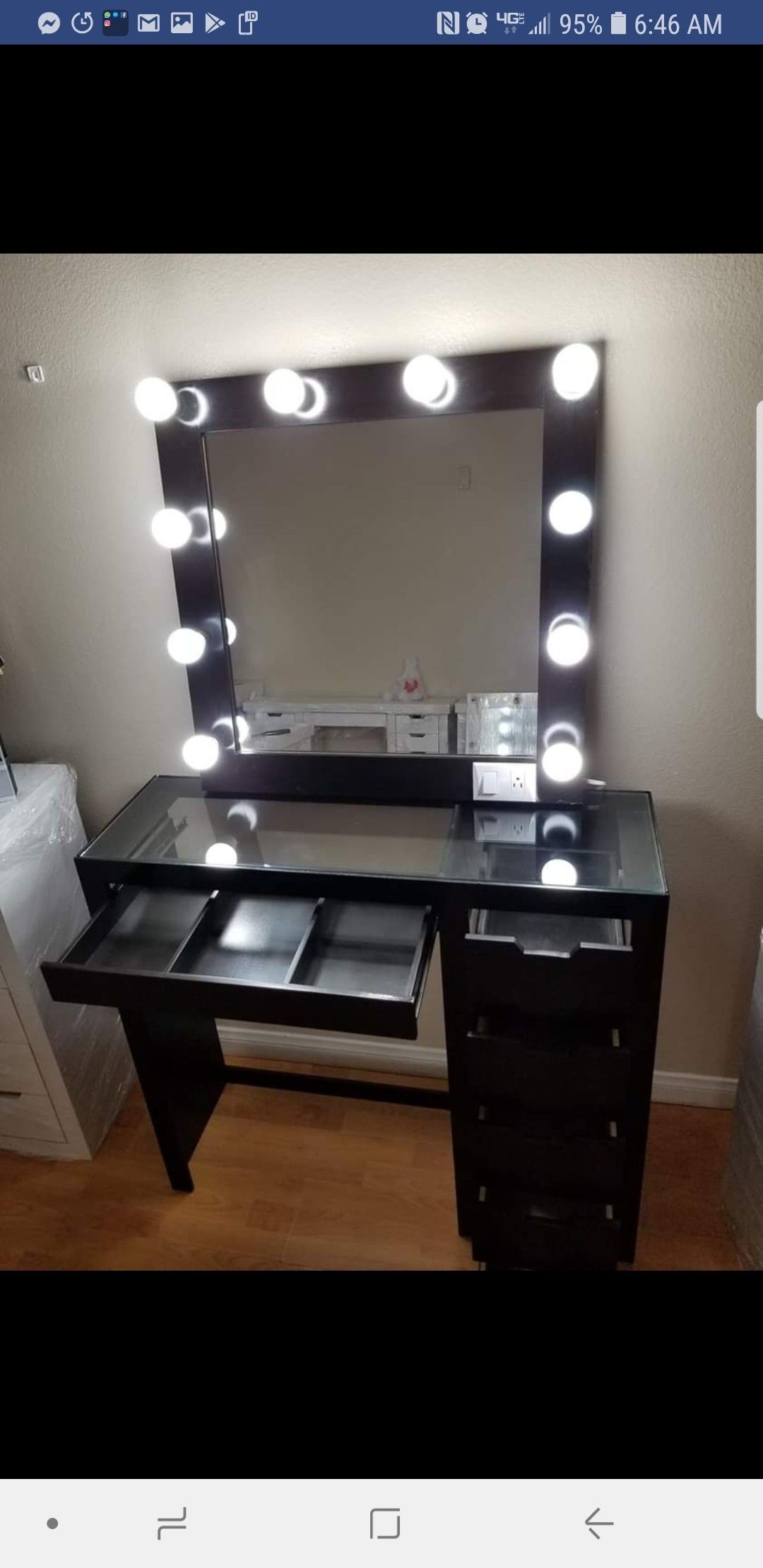 Vanity with mirror