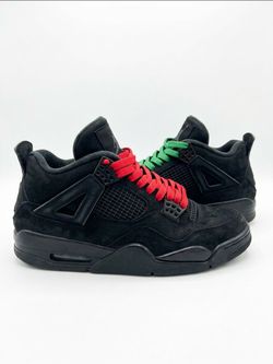 Air Jordan 4 Black Red Green Sneakers