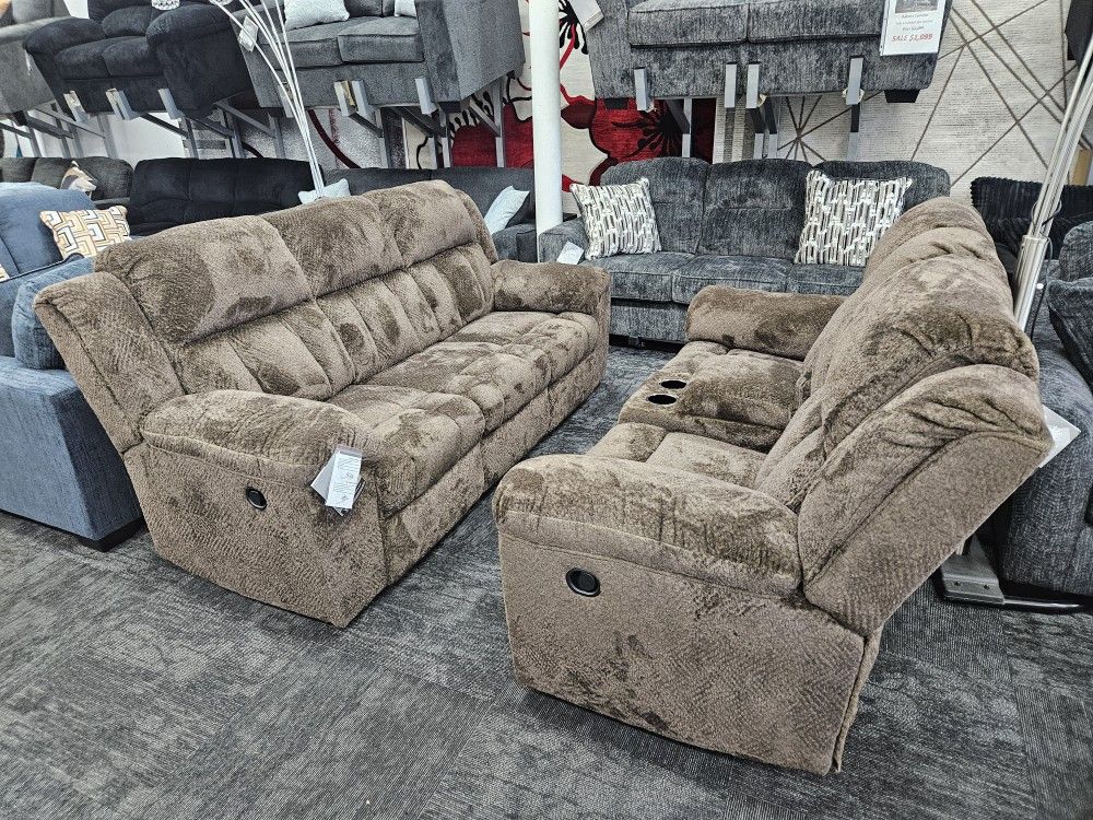 New Stock Ashley Furniture Recliner Sofa And Loveseat Special