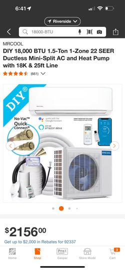 MRCOOL DIY 18,000 BTU 4 Gen 1.5-Ton 1-Zone 22 SEER Ductless Mini-Split AC and Heat Pump with 18K & 25ft Line