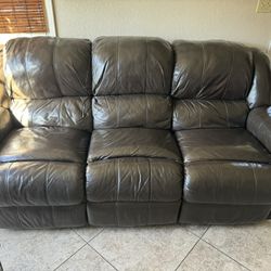 Brown Leather Sofa Bed – $200