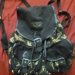 Nintendo Zelda Knapsack Gold Print Backpack