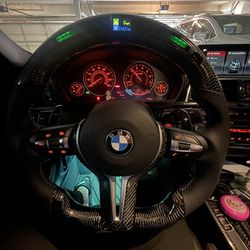 BMW Steering Wheels Carbon Fiber With Led Light F30 M3 