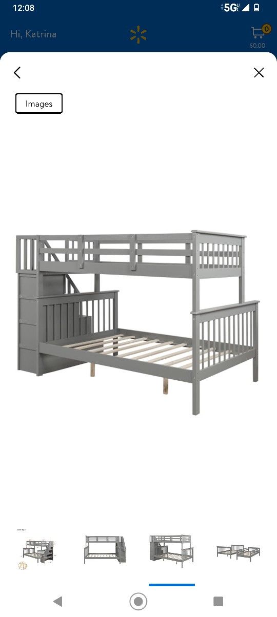 Twin Over Full Bunk Bed With Stairs 