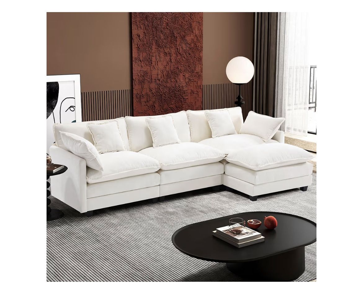 Ivory Cloud Sofa - Modern Sectional - Brand New Fully Assembled