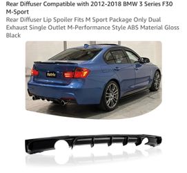 BMW F30 3 Series M-Sport Rear Diffuser Gloss Black
