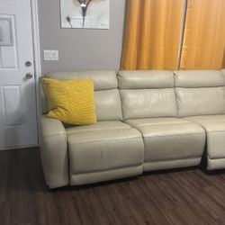 Real Leeather Reclining Couches 