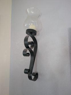 Metal Hurricane Wall Sconce with Candle