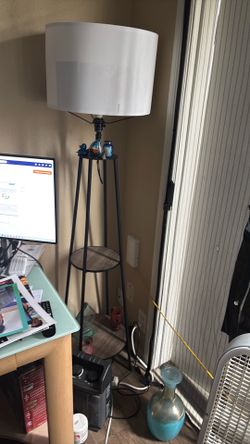 Corner lamp with shelves