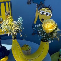 Banana Vase Minion Centerpieces Party Decor 