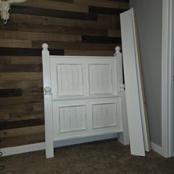 White Wooden Twin Bed - Pottery Barn Style