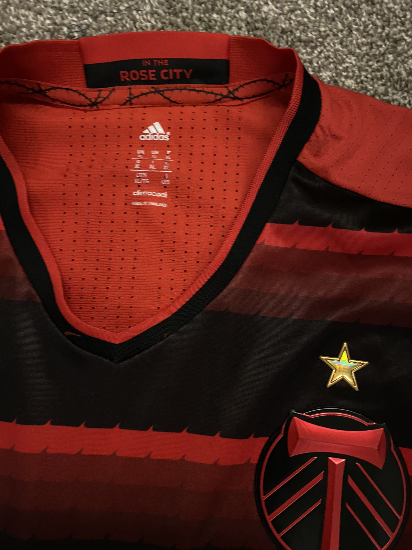 2016/2017 Adidas Authentic Portland Timbers MLS Jersey Black Red