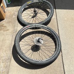 Mountain Bike Rims, Tires And Cassette 