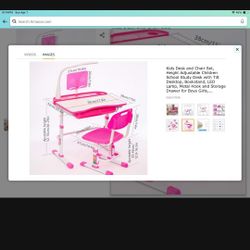 Pink And White Adjustable Desk