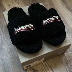 Balenciaga Men’s Fur Slides 