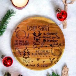 Personalized Wooden Santa plate