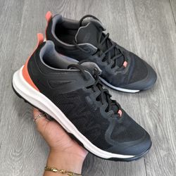 KEEN Explore Vent Low Height Breathable Hiking Shoes Black/Coral Sz 9.5 EUC