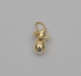 14K Yellow Gold Small Baby Pacifier Binky Pendant Charm 0.9g