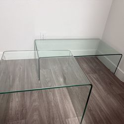 Glass Coffee Table w/ matching End Table