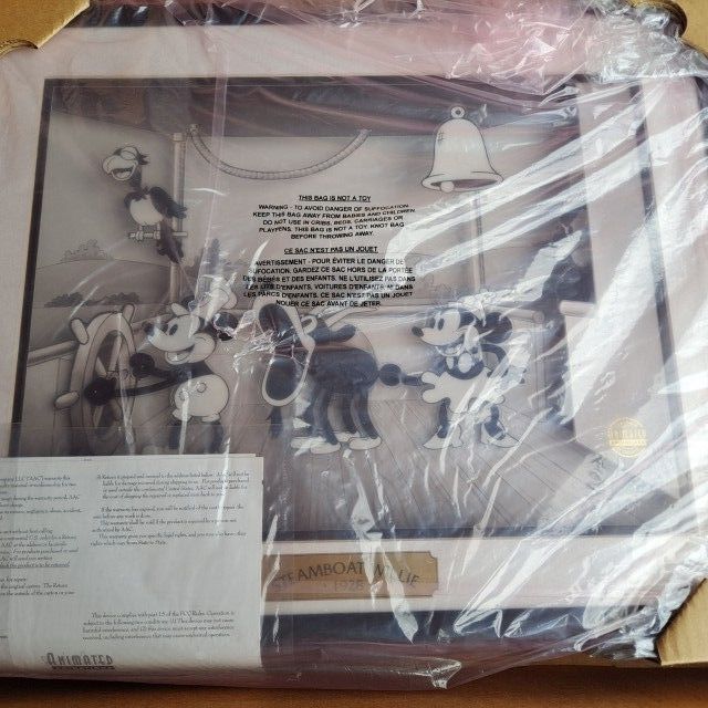 Rare Disney Steamboat And 2 Other Signed With Certificate Of Auth