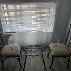 Glass Table & Two Chairs